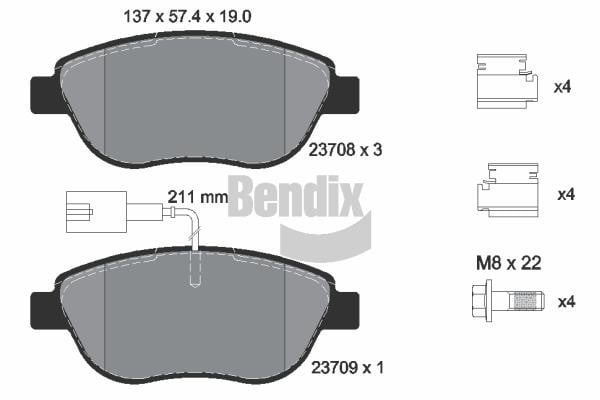 Bendix USA BPD1039 Brake Pad Set, disc brake BPD1039: Buy near me at 2407.PL in Poland at an Affordable price!