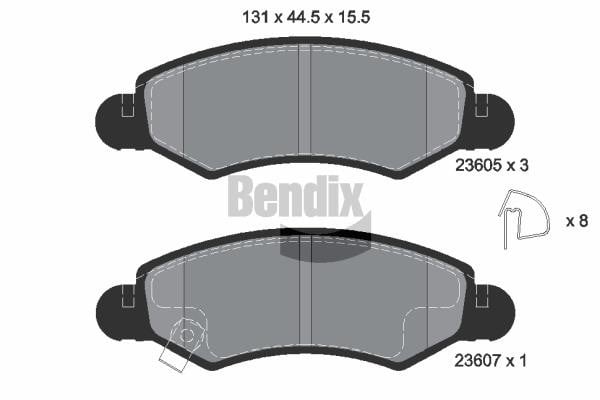 Bendix USA BPD1169 Гальмівні колодки, комплект BPD1169: Приваблива ціна - Купити у Польщі на 2407.PL!