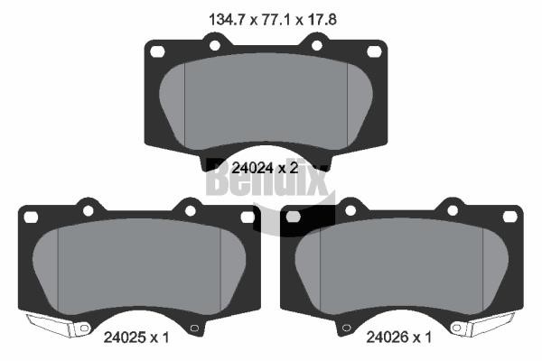 Bendix USA BPD1246 Гальмівні колодки, комплект BPD1246: Приваблива ціна - Купити у Польщі на 2407.PL!