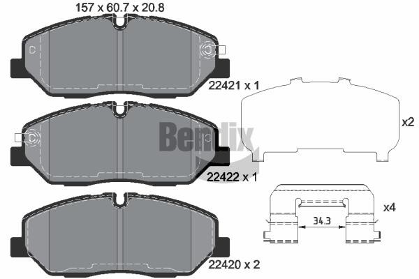 Bendix USA BPD1890 Brake Pad Set, disc brake BPD1890: Buy near me in Poland at 2407.PL - Good price!