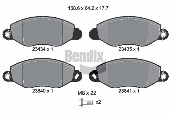 Bendix USA BPD1231 Brake Pad Set, disc brake BPD1231: Buy near me in Poland at 2407.PL - Good price!