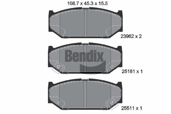 Bendix USA BPD2070 Тормозные колодки дисковые, комплект BPD2070: Отличная цена - Купить в Польше на 2407.PL!