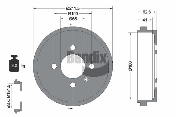 Bendix USA BDM1052 Brake drum BDM1052: Buy near me in Poland at 2407.PL - Good price!