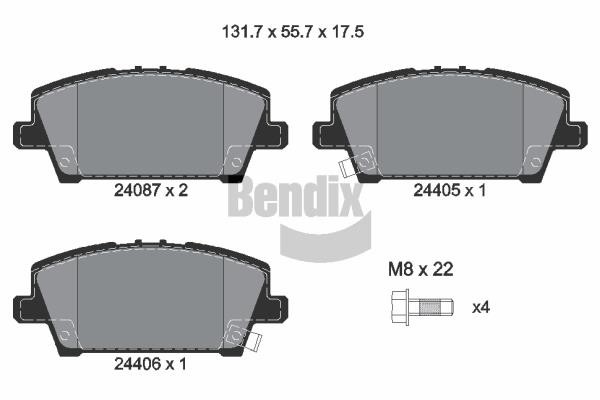 Bendix USA BPD1336 Тормозные колодки дисковые, комплект BPD1336: Отличная цена - Купить в Польше на 2407.PL!