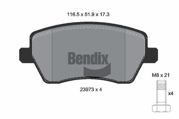 Bendix USA BPD1003 Гальмівні колодки, комплект BPD1003: Приваблива ціна - Купити у Польщі на 2407.PL!