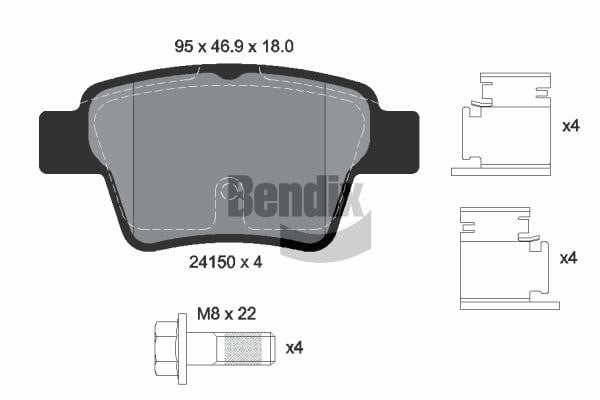 Bendix USA BPD1289 Brake Pad Set, disc brake BPD1289: Buy near me in Poland at 2407.PL - Good price!