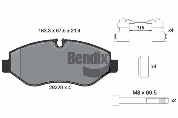Bendix USA BPD1061 Brake Pad Set, disc brake BPD1061: Buy near me in Poland at 2407.PL - Good price!