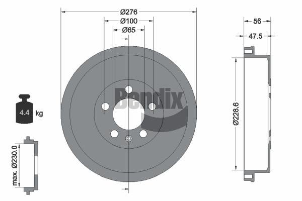 Bendix USA BDM1148 Тормозной барабан BDM1148: Отличная цена - Купить в Польше на 2407.PL!