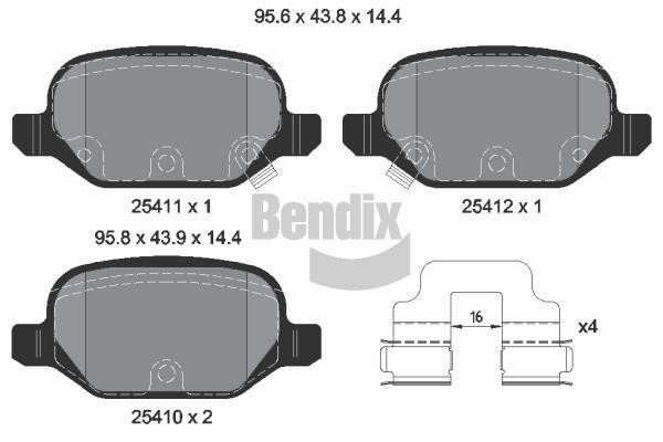 Bendix USA BPD1594 Тормозные колодки дисковые, комплект BPD1594: Отличная цена - Купить в Польше на 2407.PL!