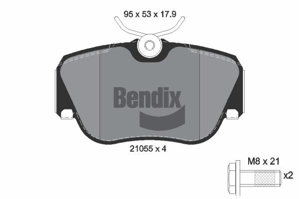Bendix USA BPD1172 Гальмівні колодки, комплект BPD1172: Приваблива ціна - Купити у Польщі на 2407.PL!