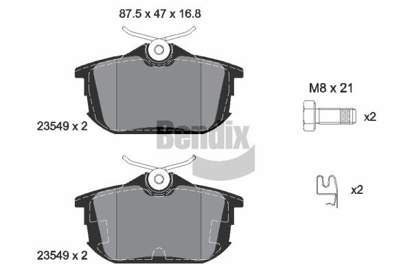 Bendix USA BPD1395 Brake Pad Set, disc brake BPD1395: Buy near me in Poland at 2407.PL - Good price!