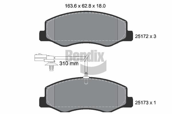 Bendix USA BPD1202 Brake Pad Set, disc brake BPD1202: Buy near me in Poland at 2407.PL - Good price!