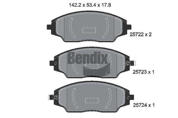 Bendix USA BPD2262 Гальмівні колодки, комплект BPD2262: Приваблива ціна - Купити у Польщі на 2407.PL!