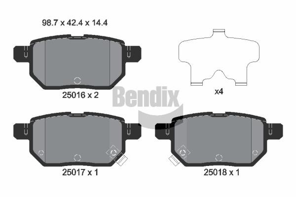 Bendix USA BPD2217 Brake Pad Set, disc brake BPD2217: Buy near me in Poland at 2407.PL - Good price!