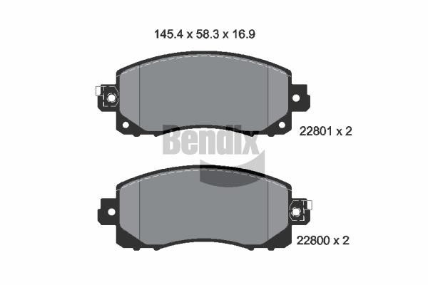 Bendix USA BPD2322 Brake Pad Set, disc brake BPD2322: Buy near me in Poland at 2407.PL - Good price!
