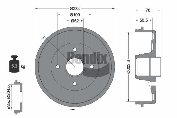 Bendix USA BDM1071 Brake drum BDM1071: Buy near me in Poland at 2407.PL - Good price!