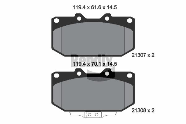 Bendix USA BPD1779 Brake Pad Set, disc brake BPD1779: Buy near me in Poland at 2407.PL - Good price!