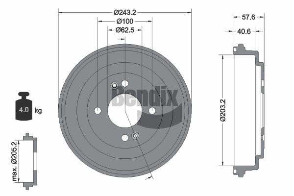Bendix USA BDM1102 Тормозной барабан BDM1102: Отличная цена - Купить в Польше на 2407.PL!