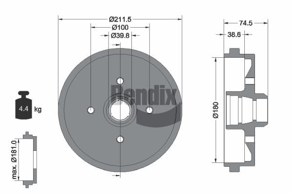 Bendix USA BDM1005 Bremstrommel BDM1005: Kaufen Sie zu einem guten Preis in Polen bei 2407.PL!