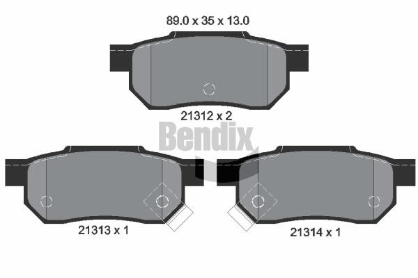 Bendix USA BPD1780 Brake Pad Set, disc brake BPD1780: Buy near me in Poland at 2407.PL - Good price!