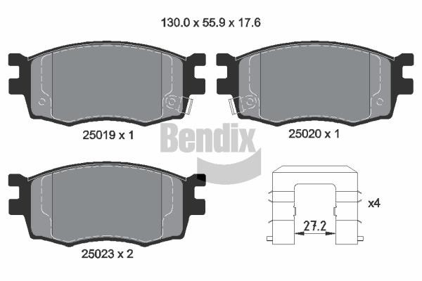 Bendix USA BPD1483 Тормозные колодки дисковые, комплект BPD1483: Отличная цена - Купить в Польше на 2407.PL!