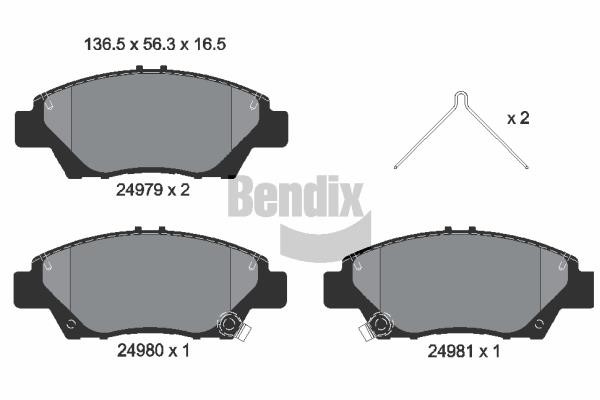 Bendix USA BPD1326 Brake Pad Set, disc brake BPD1326: Buy near me in Poland at 2407.PL - Good price!