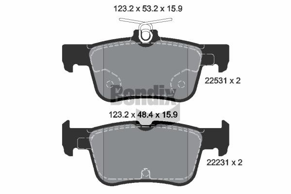 Bendix USA BPD1373 Brake Pad Set, disc brake BPD1373: Buy near me in Poland at 2407.PL - Good price!