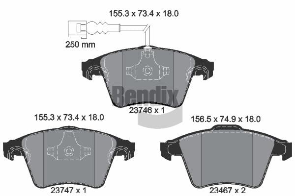 Bendix USA BPD1433 Brake Pad Set, disc brake BPD1433: Buy near me in Poland at 2407.PL - Good price!