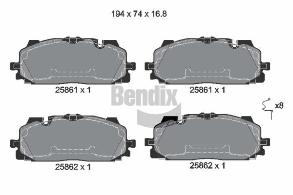 Bendix USA BPD1427 Brake Pad Set, disc brake BPD1427: Buy near me in Poland at 2407.PL - Good price!