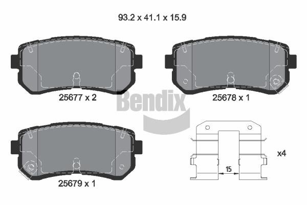 Bendix USA BPD2258 Brake Pad Set, disc brake BPD2258: Buy near me in Poland at 2407.PL - Good price!