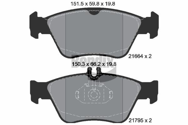 Bendix USA BPD1190 Гальмівні колодки, комплект BPD1190: Приваблива ціна - Купити у Польщі на 2407.PL!