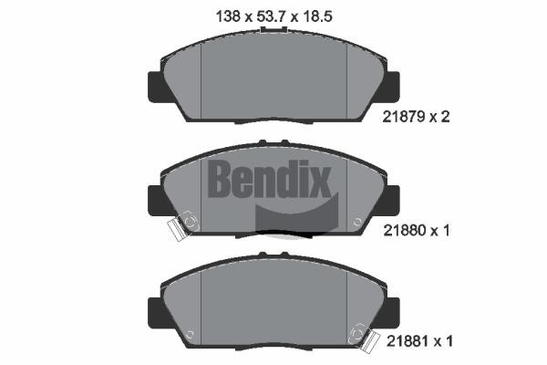Bendix USA BPD1857 Гальмівні колодки, комплект BPD1857: Приваблива ціна - Купити у Польщі на 2407.PL!