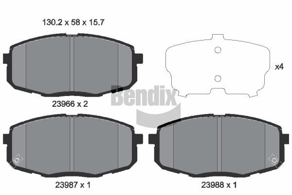 Bendix USA BPD1153 Brake Pad Set, disc brake BPD1153: Buy near me in Poland at 2407.PL - Good price!