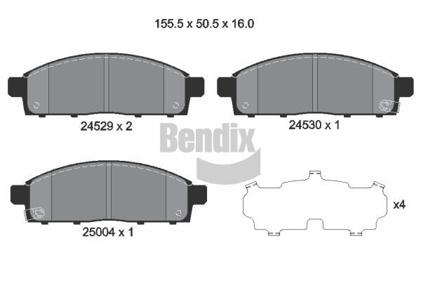 Bendix USA BPD1265 Тормозные колодки дисковые, комплект BPD1265: Отличная цена - Купить в Польше на 2407.PL!