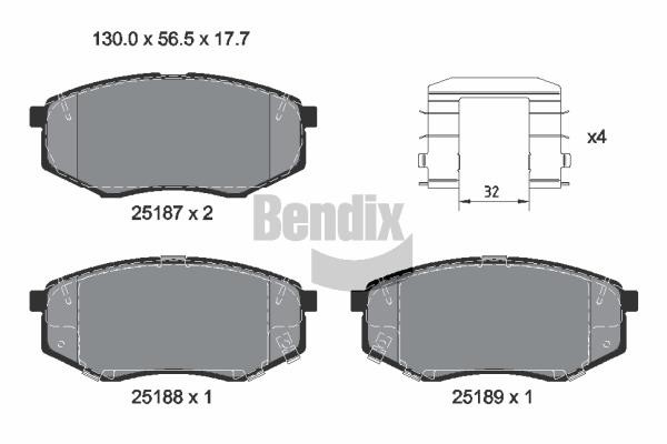 Bendix USA BPD1421 Brake Pad Set, disc brake BPD1421: Buy near me in Poland at 2407.PL - Good price!