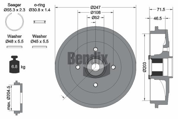 Bendix USA BDM1130 Bremstrommel BDM1130: Kaufen Sie zu einem guten Preis in Polen bei 2407.PL!