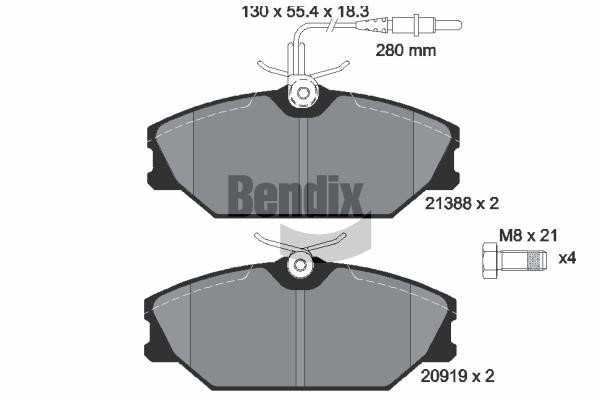 Bendix USA BPD1519 Brake Pad Set, disc brake BPD1519: Buy near me in Poland at 2407.PL - Good price!
