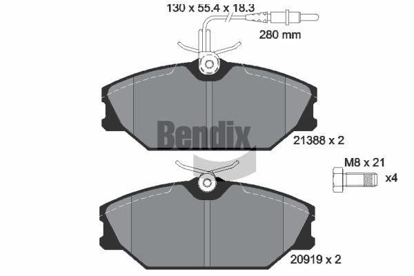 Bendix USA BPD1519 Klocki hamulcowe, zestaw BPD1519: Dobra cena w Polsce na 2407.PL - Kup Teraz!