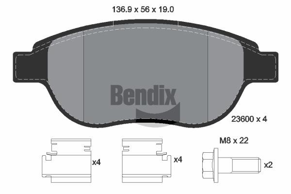 Bendix USA BPD1043 Гальмівні колодки, комплект BPD1043: Приваблива ціна - Купити у Польщі на 2407.PL!