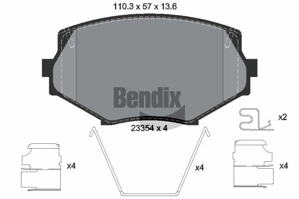 Bendix USA BPD1963 Гальмівні колодки, комплект BPD1963: Приваблива ціна - Купити у Польщі на 2407.PL!