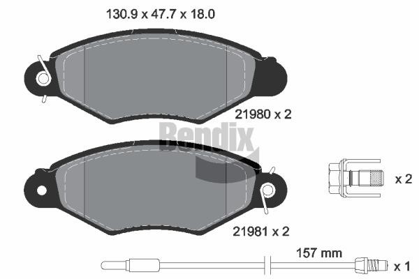 Bendix USA BPD1058 Brake Pad Set, disc brake BPD1058: Buy near me in Poland at 2407.PL - Good price!