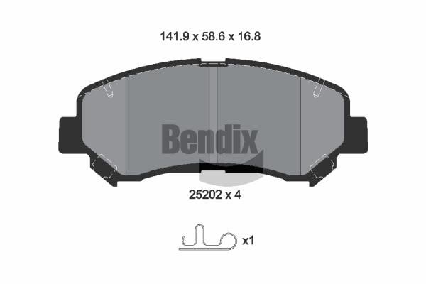 Bendix USA BPD1143 Гальмівні колодки, комплект BPD1143: Приваблива ціна - Купити у Польщі на 2407.PL!