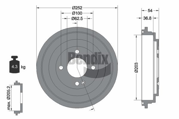 Bendix USA BDM1167 Bremstrommel BDM1167: Kaufen Sie zu einem guten Preis in Polen bei 2407.PL!