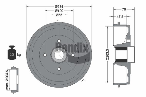 Bendix USA BDM1158 Тормозной барабан BDM1158: Купить в Польше - Отличная цена на 2407.PL!