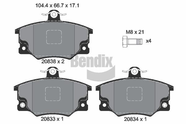 Bendix USA BPD1391 Brake Pad Set, disc brake BPD1391: Buy near me in Poland at 2407.PL - Good price!