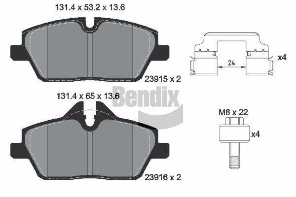 Bendix USA BPD1602 Klocki hamulcowe, zestaw BPD1602: Atrakcyjna cena w Polsce na 2407.PL - Zamów teraz!