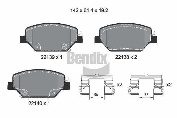Bendix USA BPD2326 Brake Pad Set, disc brake BPD2326: Buy near me in Poland at 2407.PL - Good price!