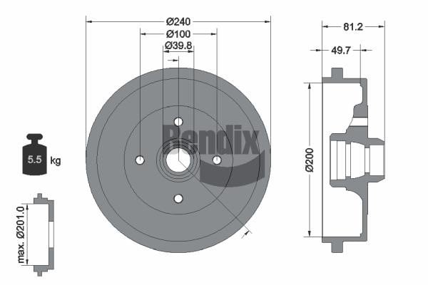 Bendix USA BDM1006 Brake drum BDM1006: Buy near me at 2407.PL in Poland at an Affordable price!