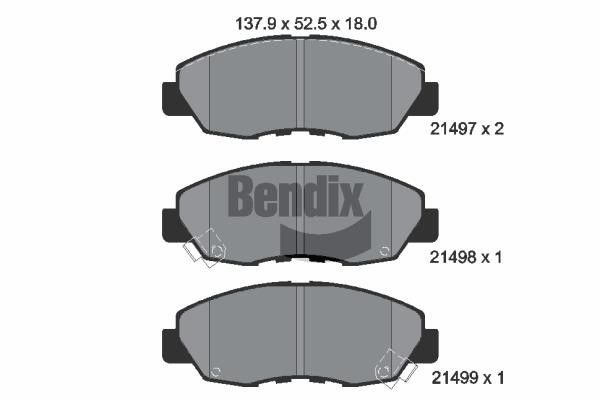 Bendix USA BPD1802 Гальмівні колодки, комплект BPD1802: Приваблива ціна - Купити у Польщі на 2407.PL!