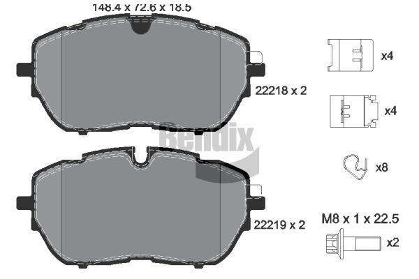 Bendix USA BPD1542 Brake Pad Set, disc brake BPD1542: Buy near me in Poland at 2407.PL - Good price!